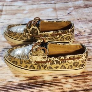 Sperry animal print sequin boat shoes